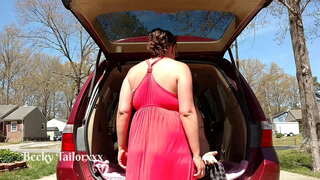 Risikable offentlige fuck i indkørslen i dagslys